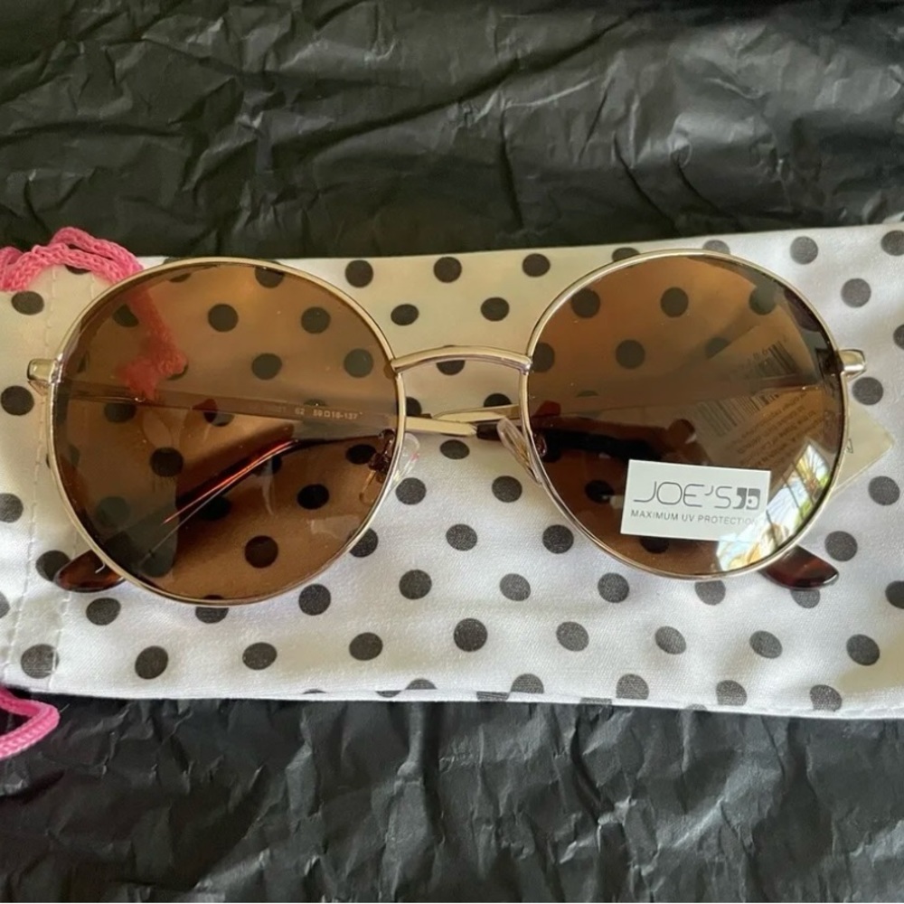 Joe's Jeans Sunglasses NEW $98 Gold Metallic Frame Max UV Protection JJ 16061 62